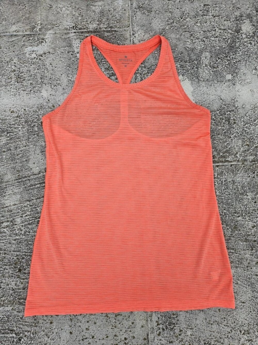 Athleta Women Tank Top Sport Active Wear Orange Sleeve Less Tee Size M